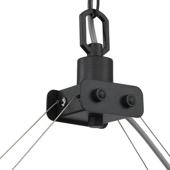 Elway Seven-Light Indoor Chandelier, Antique Ash Finish with Matte Brushed Gun Metal Accents