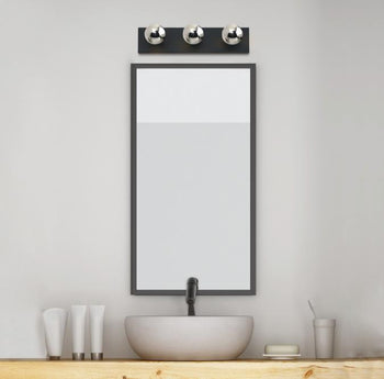 Three-Light Indoor Wall Fixture, Matte Black Finish