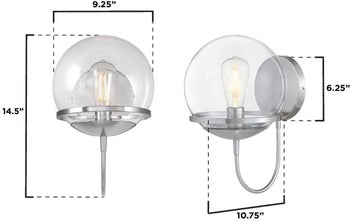 Marla One-Light Indoor Wall Fixture, Brushed Nickel Finish