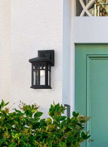 Burnham One-Light Outdoor Wall Fixture, Textured Black Finish