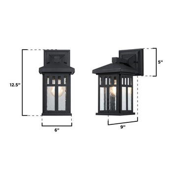 Burnham One-Light Outdoor Wall Fixture, Textured Black Finish