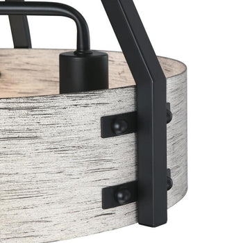 Callowhill Three-Light Indoor Chandelier, Matte Black and Antique Ash Finish