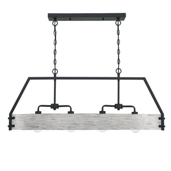 Callowhill Four-Light Indoor Chandelier, Matte Black and Antique Ash Finish