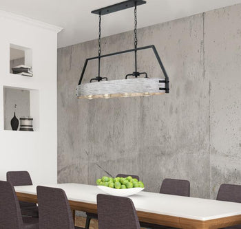 Callowhill Four-Light Indoor Chandelier, Matte Black and Antique Ash Finish