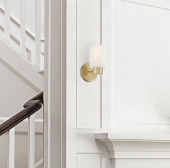 Sylvestre One-Light Wall Fixture, Champagne Brass Finish