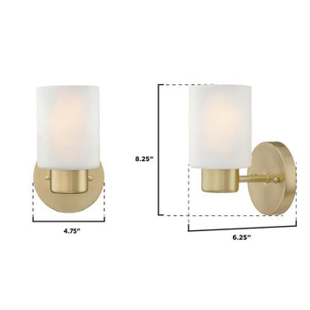 Sylvestre One-Light Wall Fixture, Champagne Brass Finish