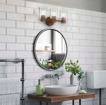 Sylvestre Three-Light Wall Fixture, Walnut Finish