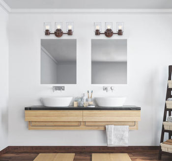 Sylvestre Three-Light Wall Fixture, Walnut Finish