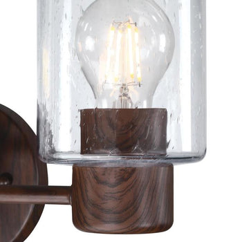 Sylvestre Three-Light Wall Fixture, Walnut Finish