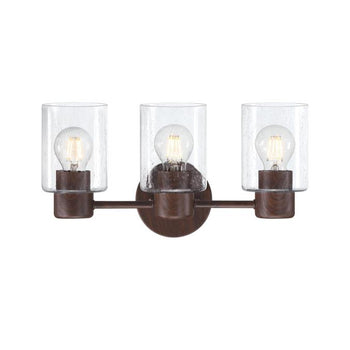 Sylvestre Three-Light Wall Fixture, Walnut Finish