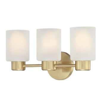 Sylvestre Three-Light Wall Fixture, Champagne Brass Finish