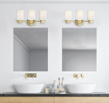 Sylvestre Three-Light Wall Fixture, Champagne Brass Finish
