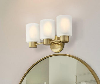 Sylvestre Three-Light Wall Fixture, Champagne Brass Finish