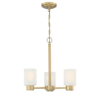 Sylvestre Three-Light Indoor Chandelier, Champagne Brass Finish