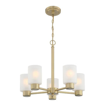 Sylvestre Five-Light Indoor Chandelier, Champagne Brass Finish