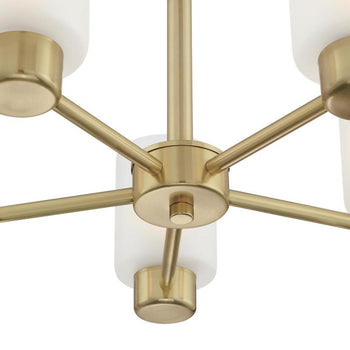 Sylvestre Five-Light Indoor Chandelier, Champagne Brass Finish