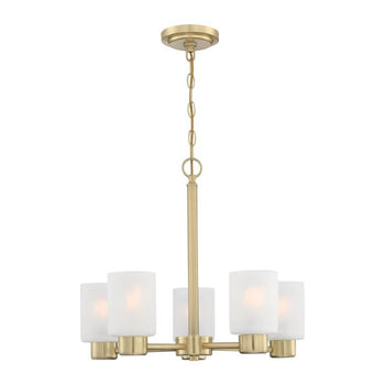 Sylvestre Five-Light Indoor Chandelier, Champagne Brass Finish