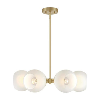Dorney Six-Light Indoor Chandelier, Champagne Brass Finish