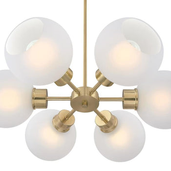 Dorney Six-Light Indoor Chandelier, Champagne Brass Finish