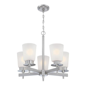 Reynaldo Five-Light Indoor Chandelier, Brushed Nickel Finish