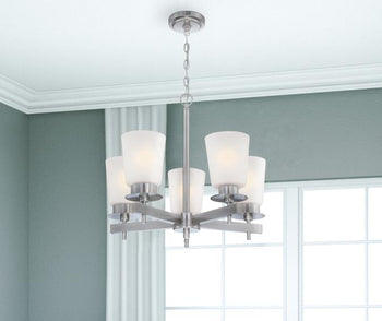 Reynaldo Five-Light Indoor Chandelier, Brushed Nickel Finish