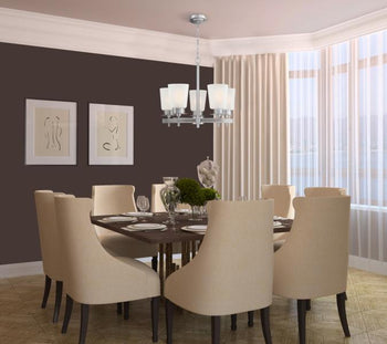 Reynaldo Five-Light Indoor Chandelier, Brushed Nickel Finish