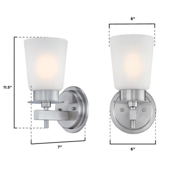 Reynaldo One-Light Wall Fixture, Brushed Nickel Finish