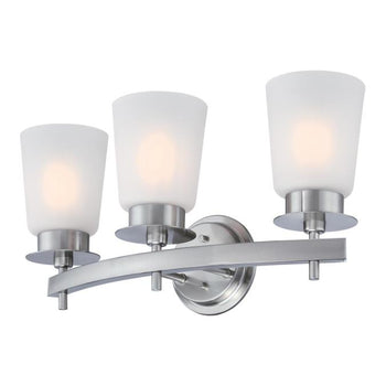 Reynaldo Three-Light Wall Fixture, Brushed Nickel Finish