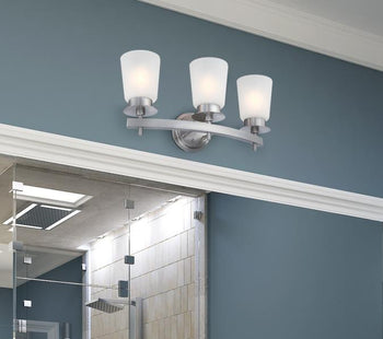 Reynaldo Three-Light Wall Fixture, Brushed Nickel Finish