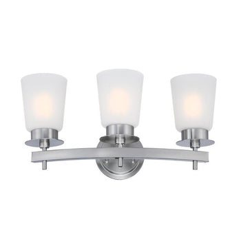 Reynaldo Three-Light Wall Fixture, Brushed Nickel Finish
