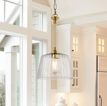 Aggie One-Light Indoor Pendant, Brushed Brass Finish