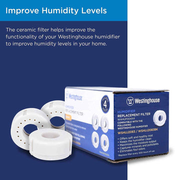 Set of 4 Ceramic Ball Filters for Humidifiers WSHUJ2083BK & WSHUJ2083