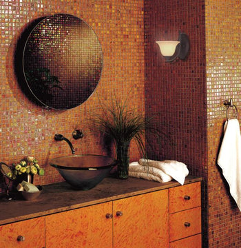 Kings Canyon One-Light Interior Wall Fixture, Oil Rubbed Bronze Finish with Burnt Scavo Glass