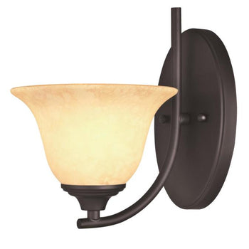 Kings Canyon One-Light Interior Wall Fixture, Oil Rubbed Bronze Finish with Burnt Scavo Glass