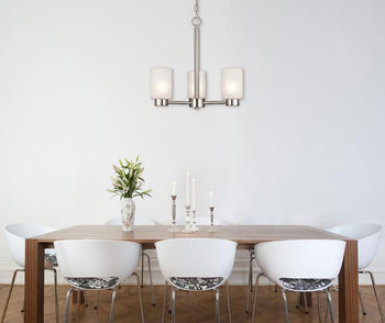 Sylvestre Three-Light Indoor Chandelier, Brushed Nickel Finish