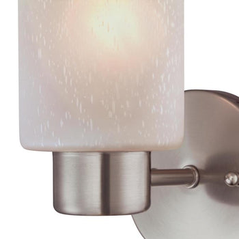 Sylvestre One-Light Interior Wall Fixture, Brushed Nickel Finish with Frosted Seeded Glass