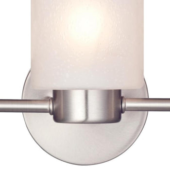 Sylvestre Three-Light Interior Wall Fixture, Brushed Nickel Finish with Frosted Seeded Glass