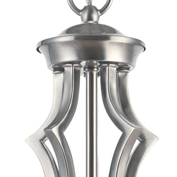 Fallon Five-Light Interior Chandelier, Satin Platinum Finish with White Alabaster Glass