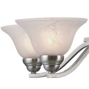 Fallon Five-Light Interior Chandelier, Satin Platinum Finish with White Alabaster Glass