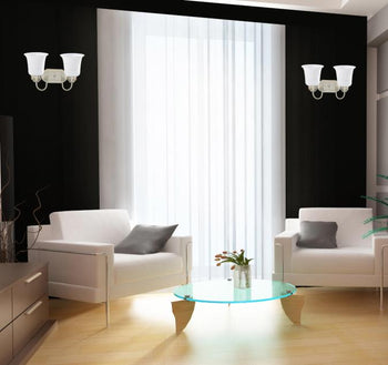 Two-Light Wall Fixture, Brushed Nickel Finish