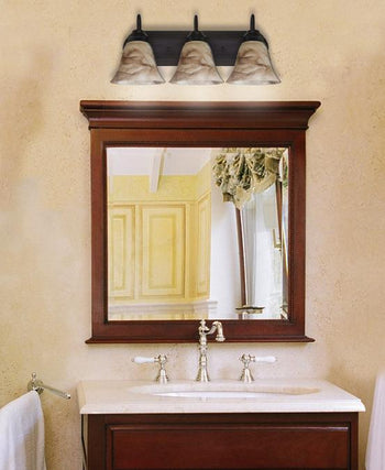 Three-Light Wall Fixture, Oil Rubbed Bronze Finish