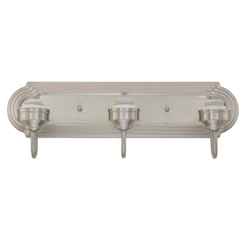 Three-Light Wall Fixture, Brushed Nickel Finish