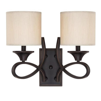 Lenola Two-Light Indoor Wall Fixture, Amber Bronze Finish