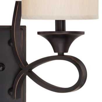 Lenola Two-Light Indoor Wall Fixture, Amber Bronze Finish