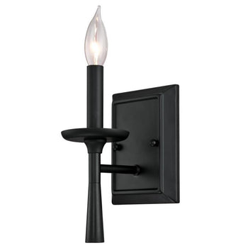 Meadowbrook One-Light Indoor Wall Fixture, Matte Black Finish