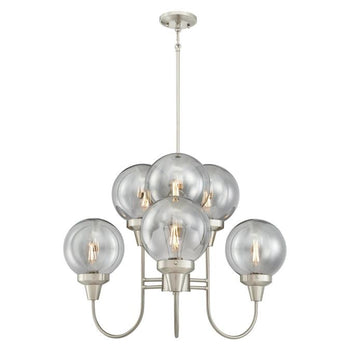 Byron Six-Light Indoor Chandelier, Brushed Nickel Finish