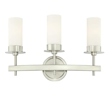 Roswell Three-Light Indoor Wall Fixture, Brushed Nickel Finish