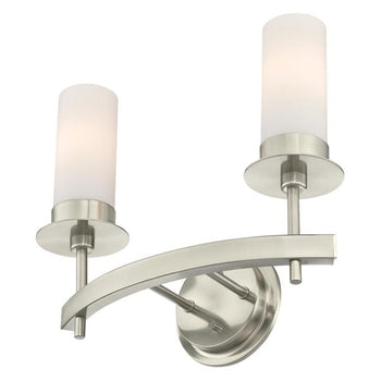 Roswell Two-Light Indoor Wall Fixture, Brushed Nickel Finish