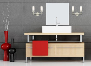 Roswell Two-Light Indoor Wall Fixture, Brushed Nickel Finish