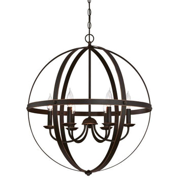 Stella Mira Six-Light Indoor Chandelier, Oil Rubbed Bronze Finish with Highlights